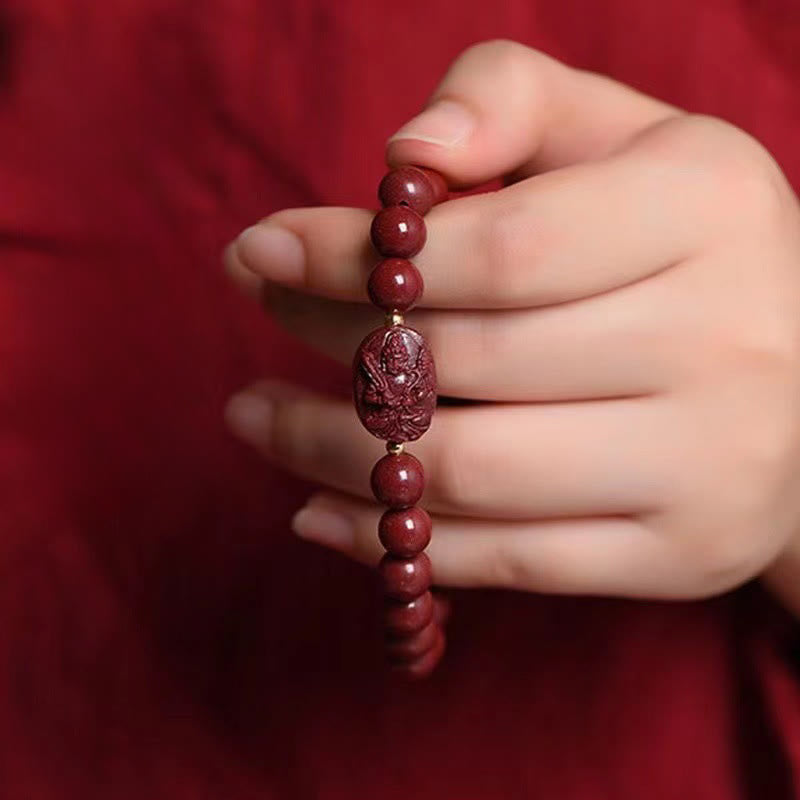 Buddha Stones Bracelet de bénédiction en cinabre du Bouddha natal du zodiaque chinois - image 11