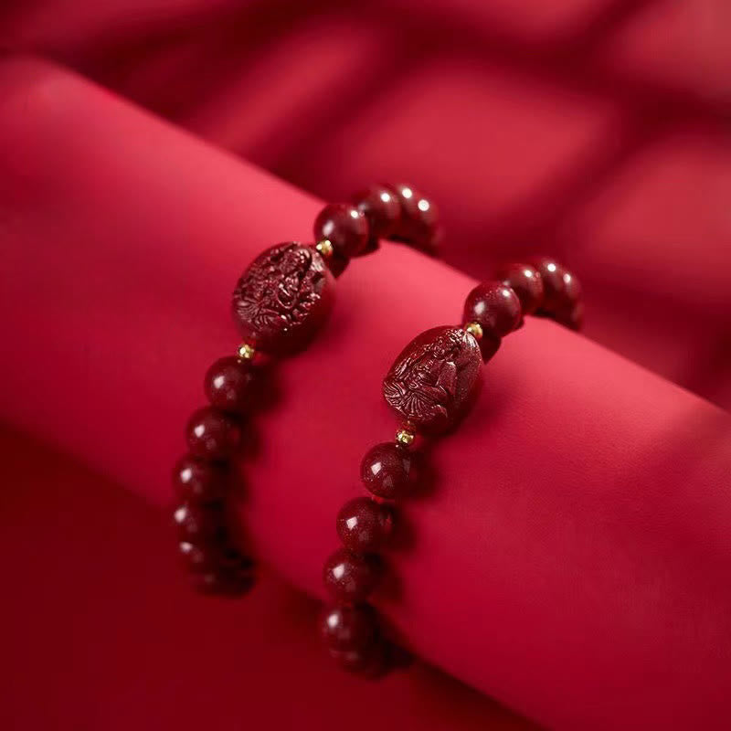 Buddha Stones Bracelet de bénédiction en cinabre du Bouddha natal du zodiaque chinois - image 17