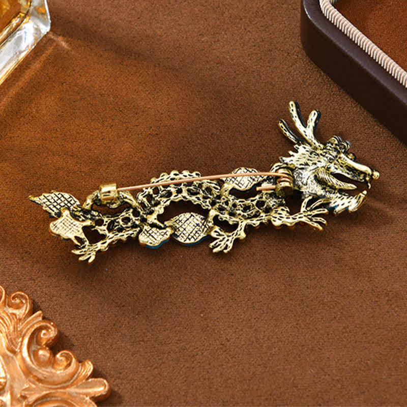 Buddha Stones Broche porte-bonheur Dragon Bleu Turquoise Rouge - image 4