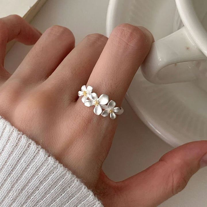 Buddha Stones Bague de protection ajustable en argent sterling 925, motif gardénia - image 11