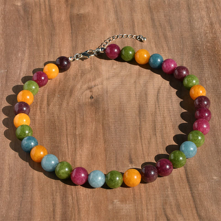 Buddha Stones Collier de guérison en perles de tourmaline aigue-marine et cristal naturel de 12 mm - Tourmaline naturelle (la couleur peut varier) - image 2