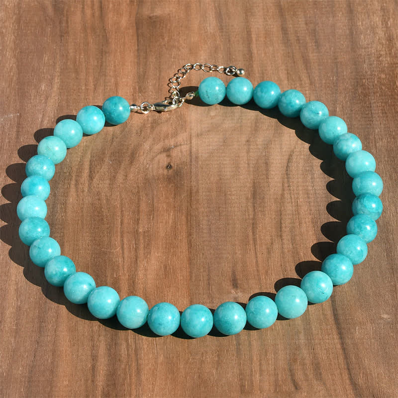 Buddha Stones Collier de guérison en perles de tourmaline aigue-marine et cristal naturel de 12 mm - Aigue-marine naturelle (la couleur peut varier) - image 0