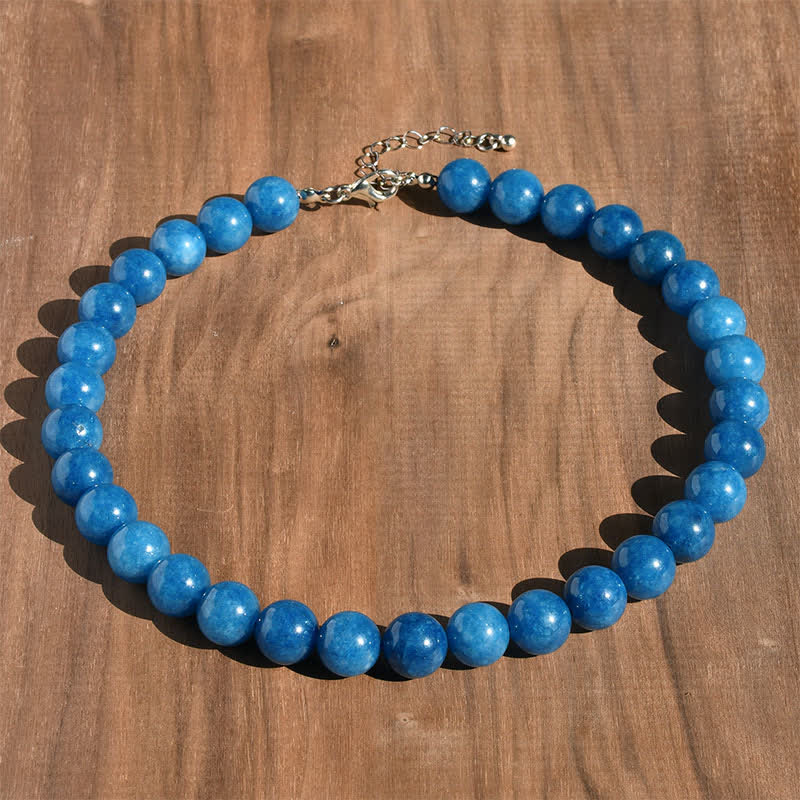 Buddha Stones Collier de guérison en perles de tourmaline aigue-marine et cristal naturel de 12 mm - Apatite naturelle (la couleur peut varier) - image 15