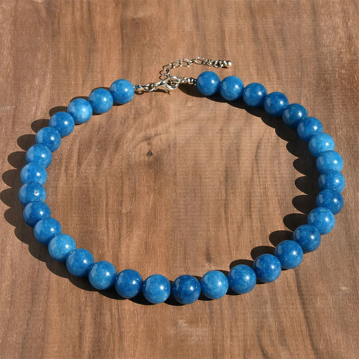 Buddha Stones Collier de guérison en perles de tourmaline aigue-marine et cristal naturel de 12 mm - Apatite naturelle (la couleur peut varier) - image 15