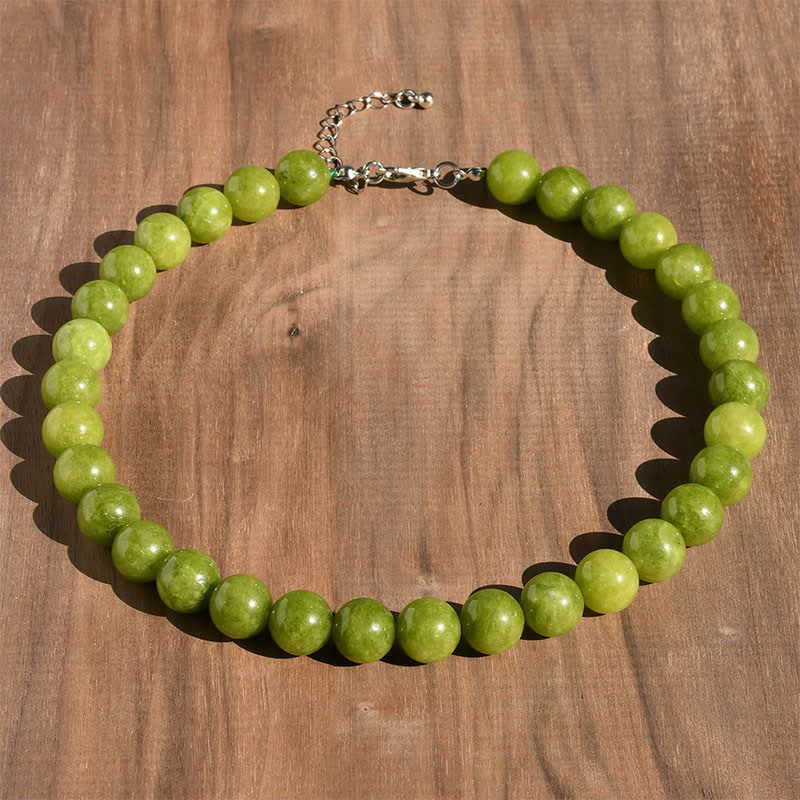 Buddha Stones Collier de guérison en perles de tourmaline aigue-marine et cristal naturel de 12 mm - Péridot naturel (la couleur peut varier) - image 11