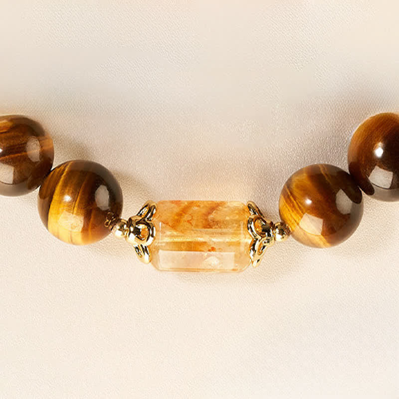 Buddha Stones Bracelet de force en perles d'œil de tigre et de citrine - image 11