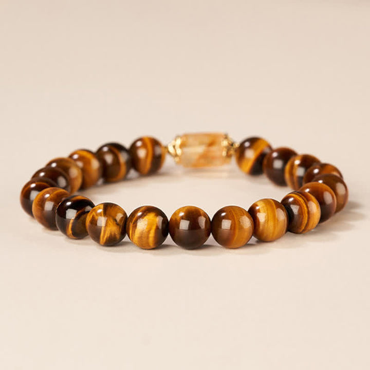 Buddha Stones Bracelet de force en perles d'œil de tigre et de citrine - image 2