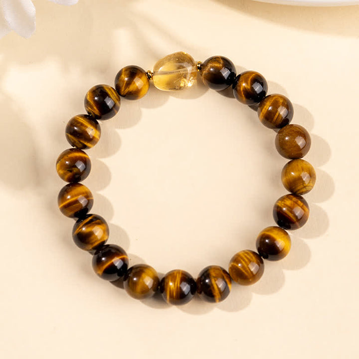 Buddha Stones Bracelet Courage avec perle de citrine œil de tigre naturelle de 10 mm - image 3