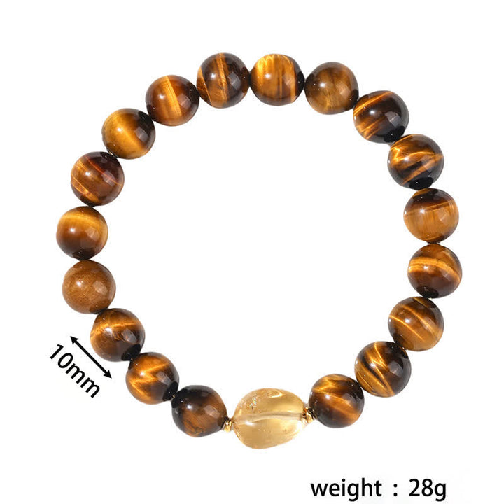 Buddha Stones Bracelet Courage avec perle de citrine œil de tigre naturelle de 10 mm - image 4
