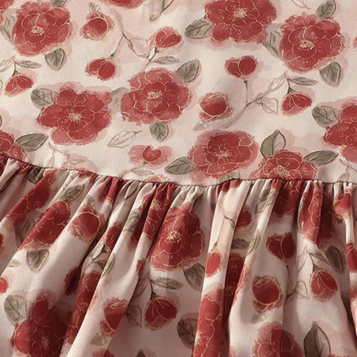 Buddha Stones Robe d'été sans manches en mousseline à imprimé floral pour femme, avec poches - image 7