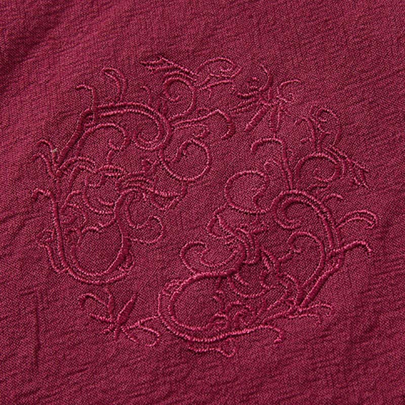Buddha Stones Ensemble d'été 2 pièces : chemise à manches courtes unie avec col mandarin et boutons brandebourg, pantalon harem, tenue de méditation pour homme avec poches - image 4