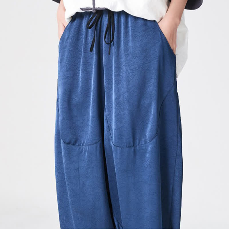 Buddha Stones Pantalon harem d'été décontracté pour homme, uni, avec poches plaquées - image 10