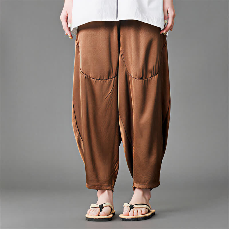 Buddha Stones Pantalon harem d'été décontracté pour homme, uni, avec poches plaquées - image 14