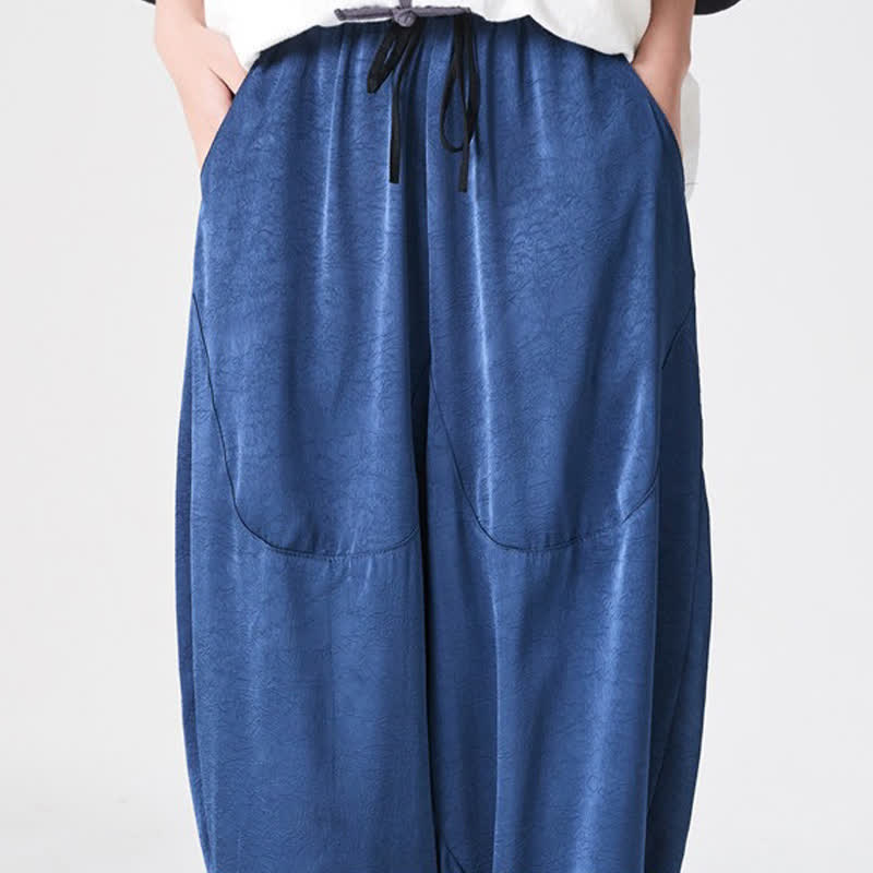 Buddha Stones Pantalon harem d'été décontracté pour homme, uni, avec poches plaquées - image 9
