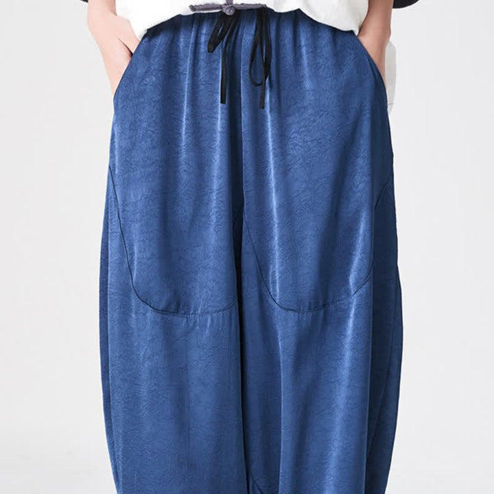 Buddha Stones Pantalon harem d'été décontracté pour homme, uni, avec poches plaquées - image 9
