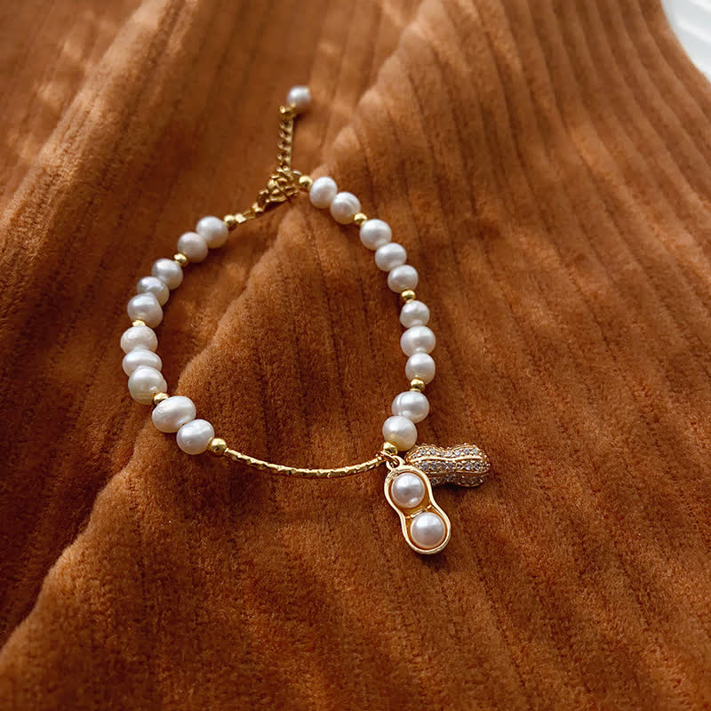 Buddha Stones Bracelet de sagesse en perles et cacahuètes « Les bonnes choses arrivent » - image 1