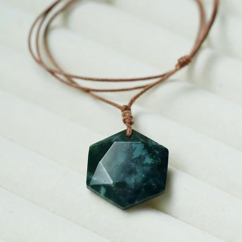 Buddha Stones Collier pendentif en agate indienne, quartz clair et améthyste sculptés en forme d'étoile de David, symbole de guérison. - Agate indienne - image 12