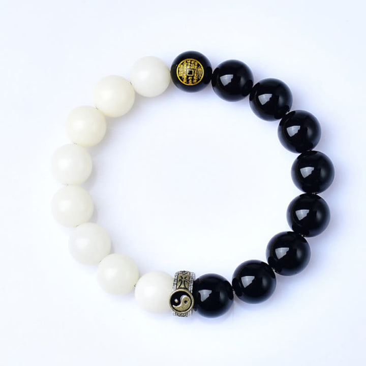 Buddha Stones Bracelet de force en obsidienne noire, graine de Bodhi, mantra Yin Yang à neuf caractères, fantômes de la montagne, dépenser de l'argent - image 5
