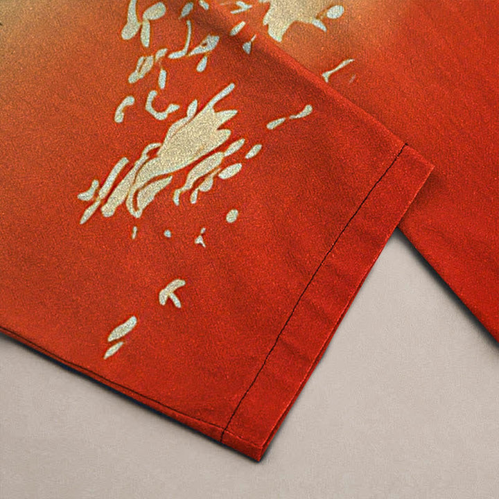 Buddha Stones Pantalon fuselé pour homme avec poches, motif paysage de temple de pin et de grue en coton - image 3