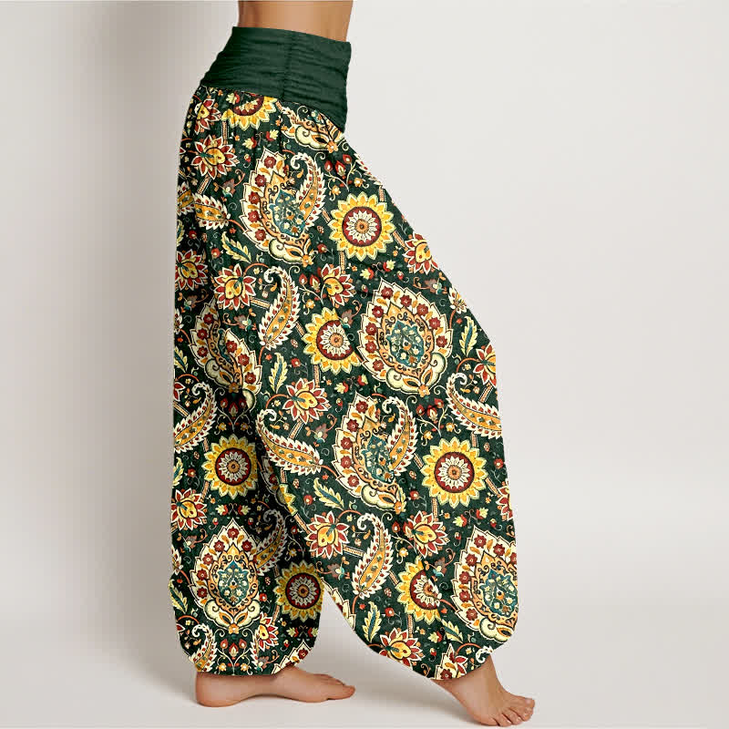 Buddha Stones Pantalon harem bohème en coton à motif mandala et cachemire, taille élastique, pour femme - image 4