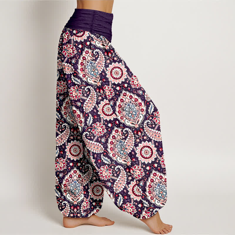 Buddha Stones Pantalon harem bohème en coton à motif mandala et cachemire, taille élastique, pour femme - image 7