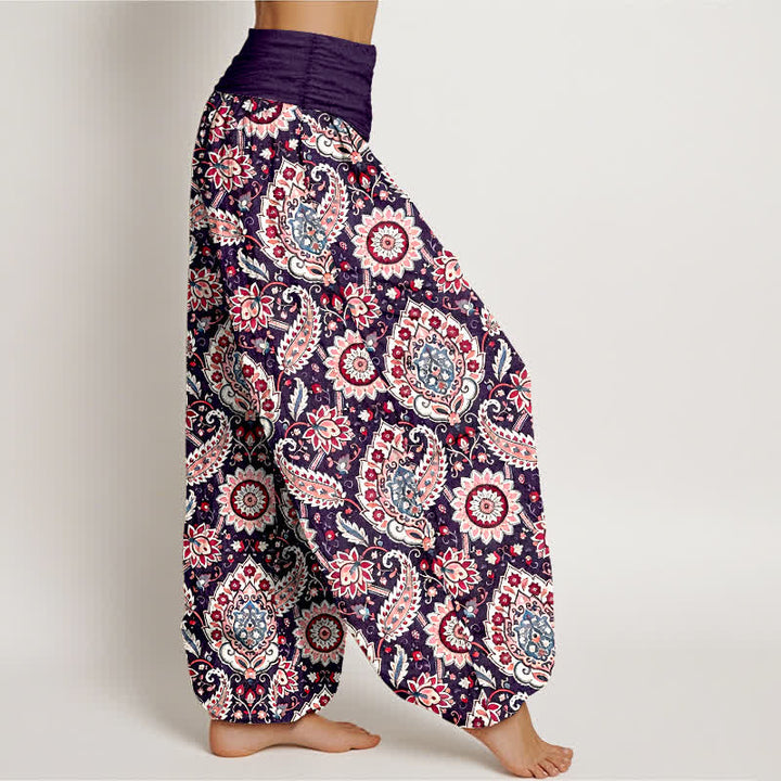 Buddha Stones Pantalon harem bohème en coton à motif mandala et cachemire, taille élastique, pour femme - image 7