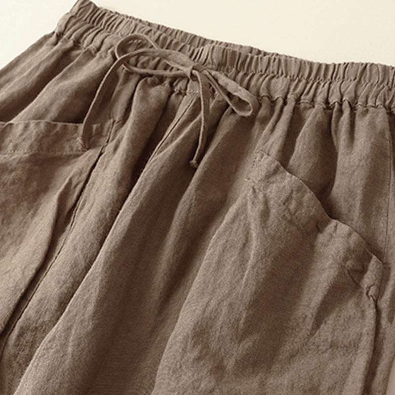 Pantalon Capri uni à poches Buddha Stones Commute pour femme - image 1