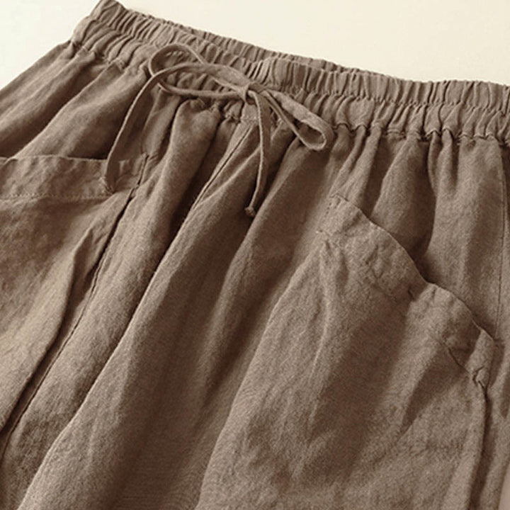 Pantalon Capri uni à poches Buddha Stones Commute pour femme - image 1