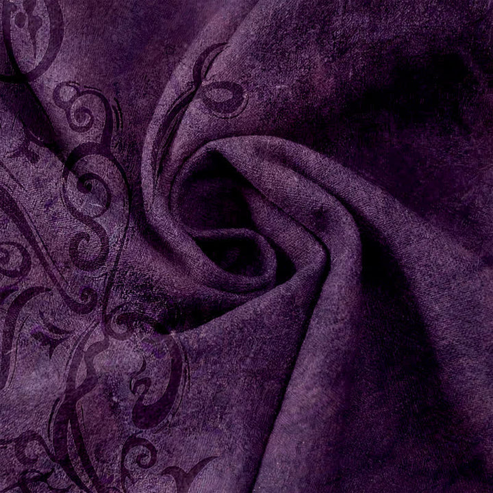 Buddha Stones Pantalon pour femme en velours de coton à motif de volutes et de vignes, taille élastique et poches - image 3