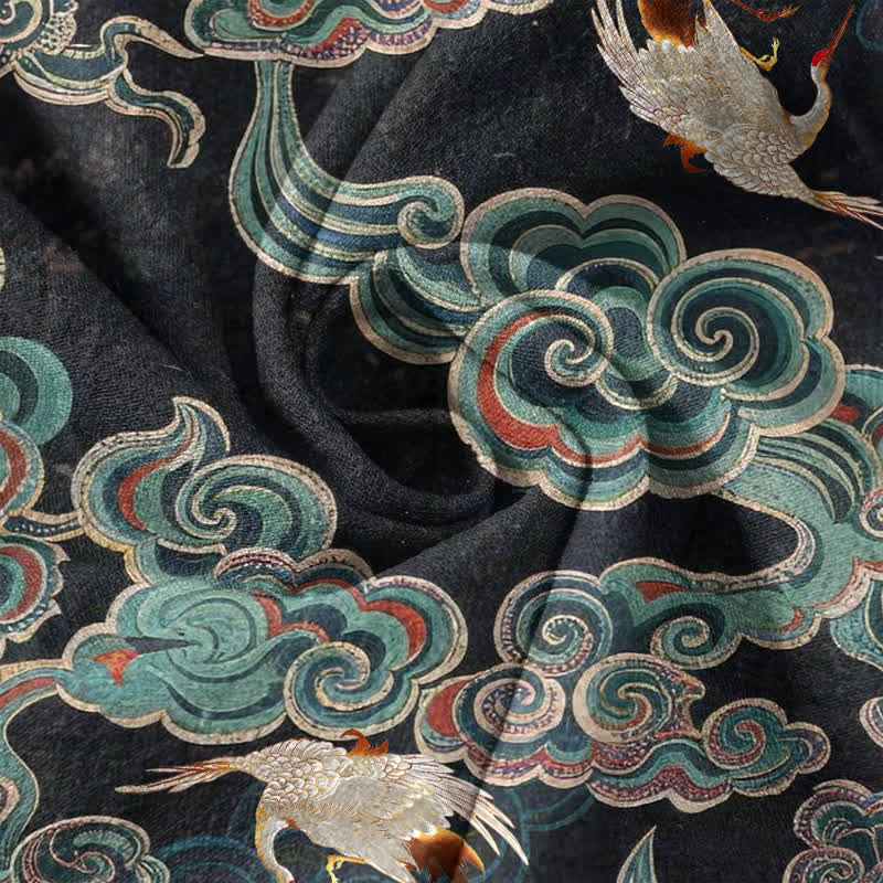 Buddha Stones Chemise homme à manches courtes et demi-boutonnée, motif carpes koï et lotus - image 4