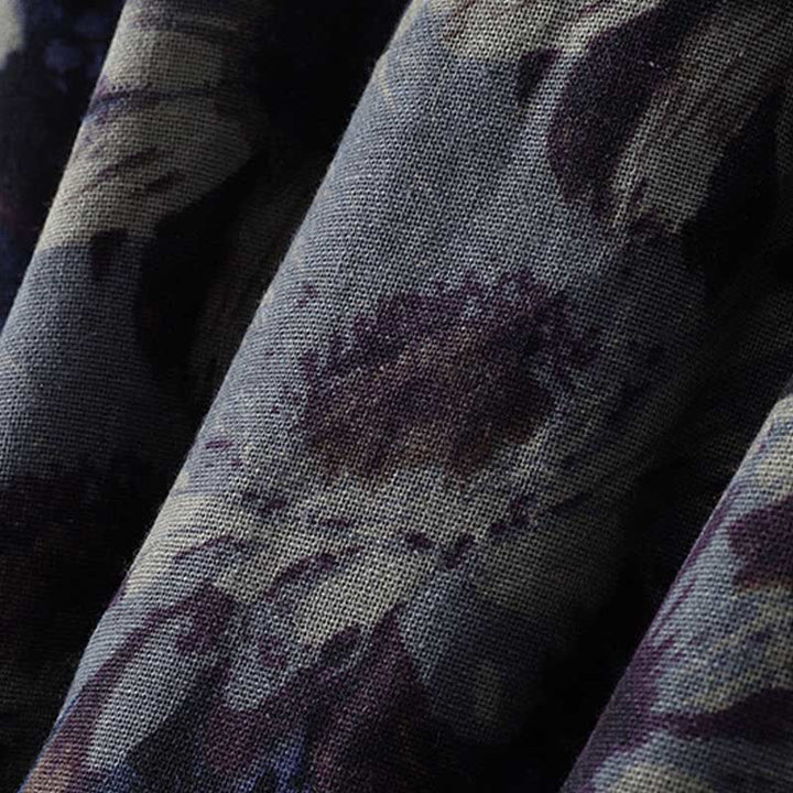 Buddha Stones Robe printemps vintage à col mandarin, boutonnée, à imprimé floral, manches trois-quarts et poches - image 7