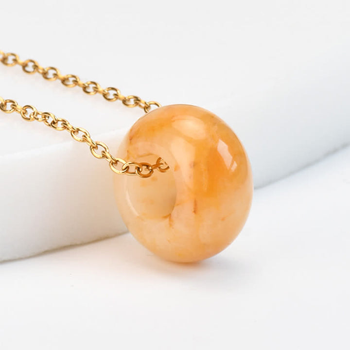 Buddha Stones Collier de guérison en cristal rond de quartz rose naturel et aventurine verte - Topaze naturelle (la couleur peut varier) - image 12