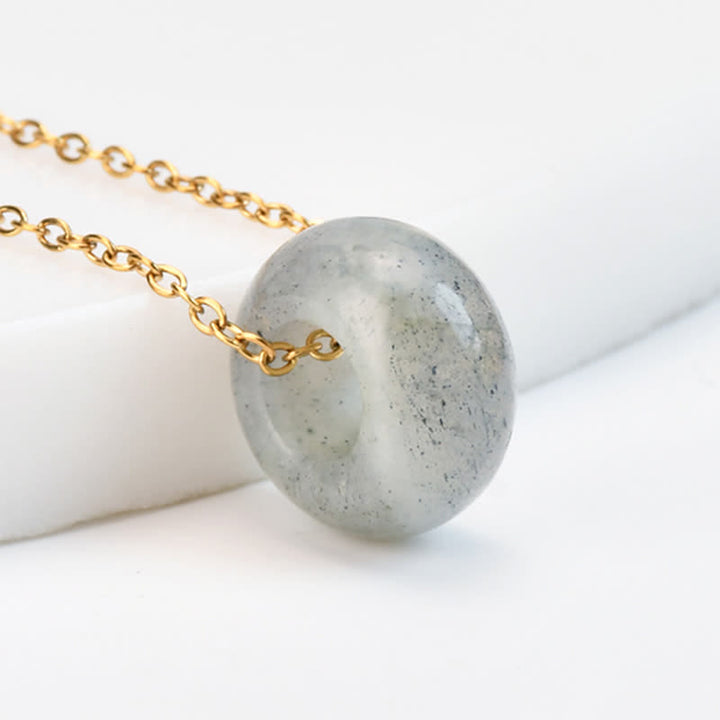 Buddha Stones Collier de guérison en cristal rond de quartz rose naturel et aventurine verte - Pierre à paillettes noires naturelles (la couleur peut varier) - image 20
