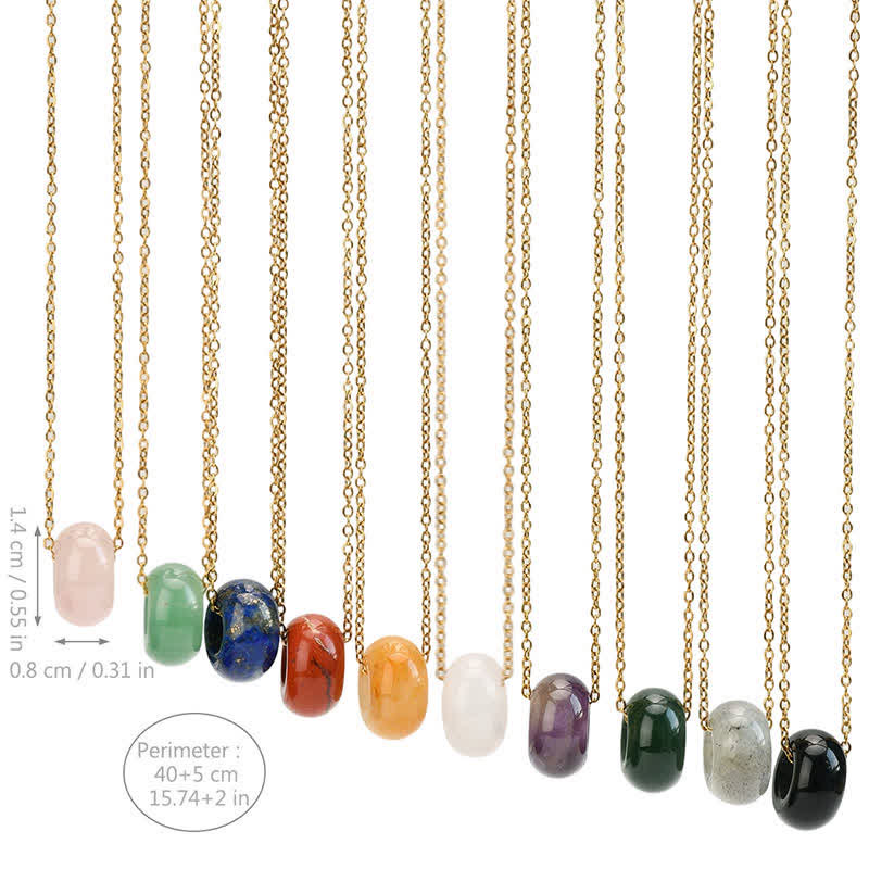 Buddha Stones Collier de guérison en cristal rond de quartz rose naturel et aventurine verte - image 27