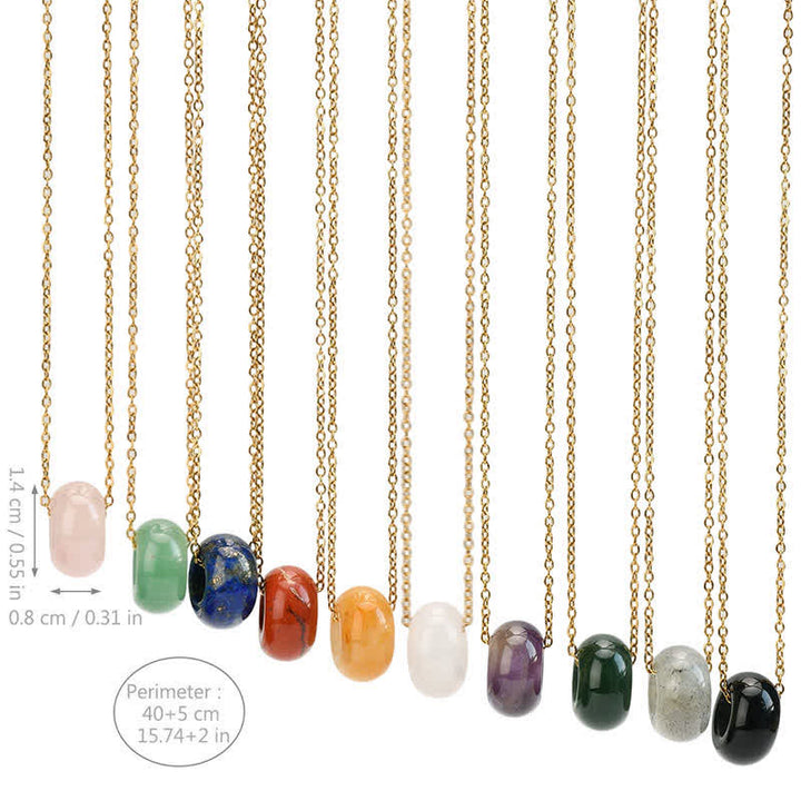 Buddha Stones Collier de guérison en cristal rond de quartz rose naturel et aventurine verte - image 27