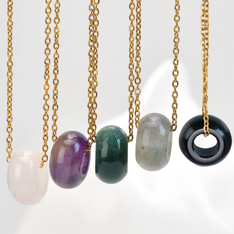 Buddha Stones Collier de guérison en cristal rond de quartz rose naturel et aventurine verte - image 25