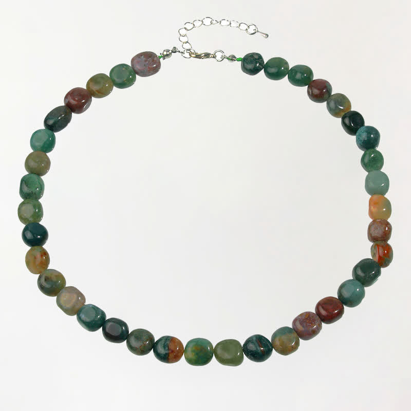 Buddha Stones Collier positif en perles de cristal d'agate indienne naturelle aux formes irrégulières - Agate indienne (la couleur peut varier) - image 0