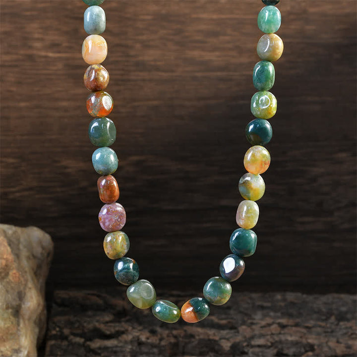 Buddha Stones Collier positif en perles de cristal d'agate indienne naturelle aux formes irrégulières - image 1
