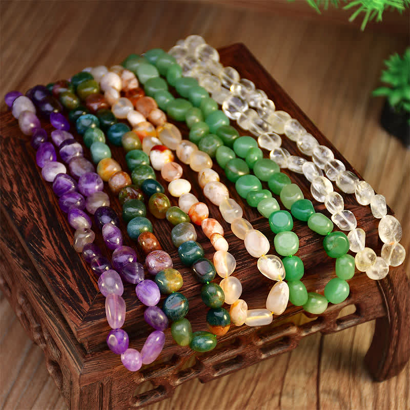 Buddha Stones Collier positif en perles de cristal d'agate indienne naturelle aux formes irrégulières - image 13
