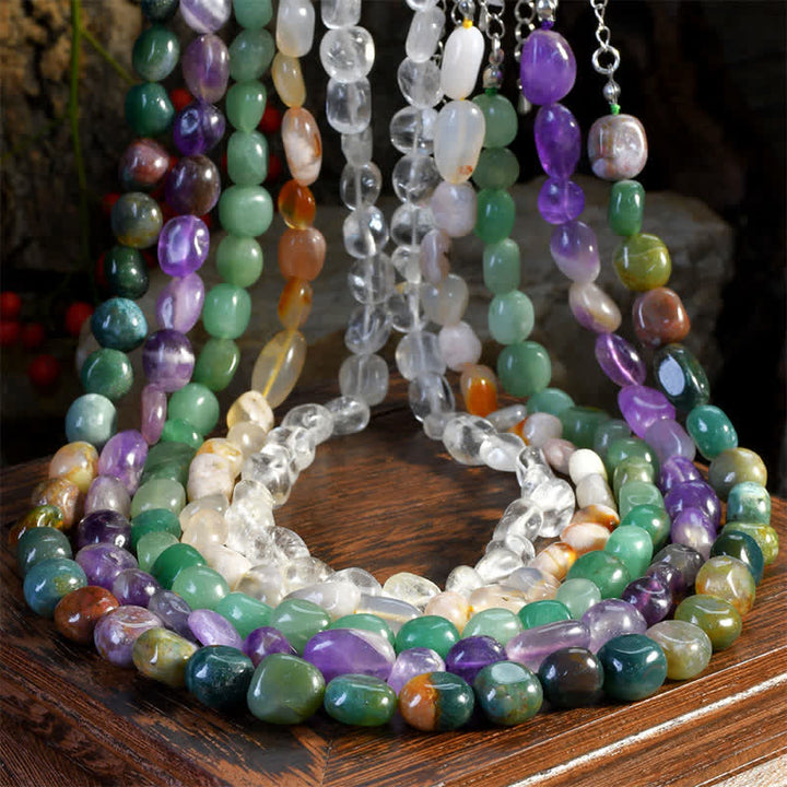 Buddha Stones Collier positif en perles de cristal d'agate indienne naturelle aux formes irrégulières - image 12