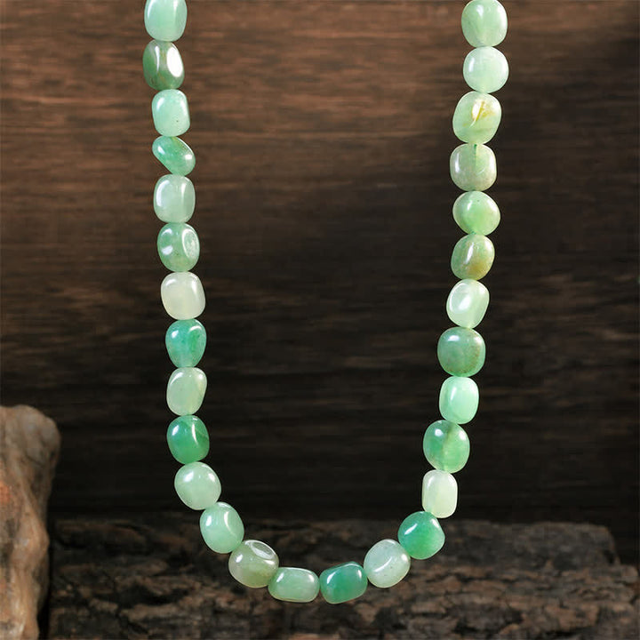 Buddha Stones Collier positif en perles de cristal d'agate indienne naturelle aux formes irrégulières - Aventurine verte naturelle (la couleur peut varier) - image 7