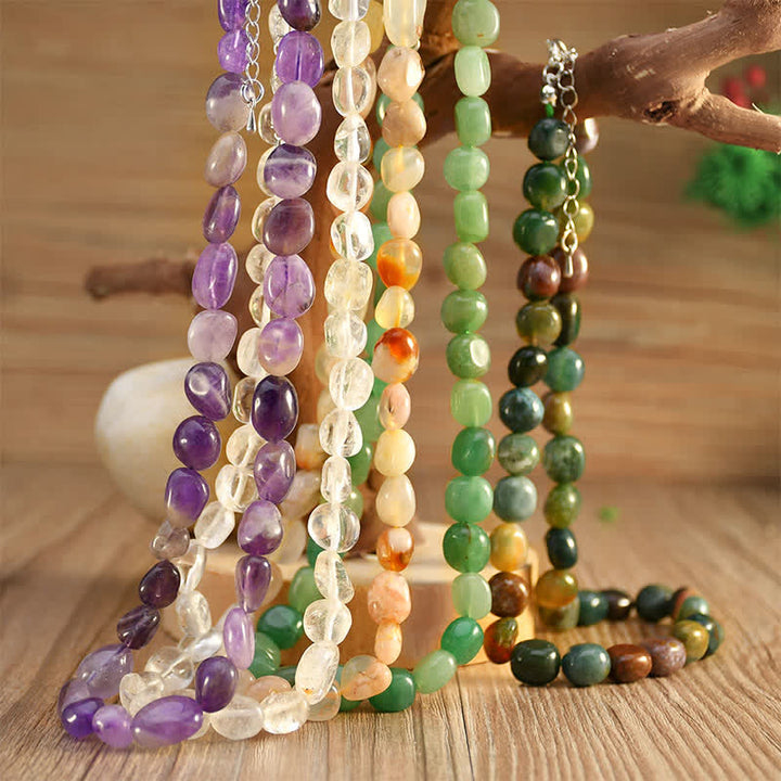 Buddha Stones Collier positif en perles de cristal d'agate indienne naturelle aux formes irrégulières - image 14