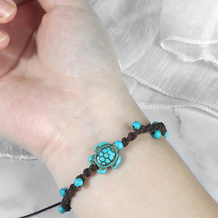 Buddha Stones Bracelet de protection en corde tressée avec motif tortue turquoise - image 19