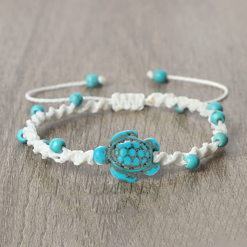 Buddha Stones Bracelet de protection en corde tressée avec motif tortue turquoise - image 15