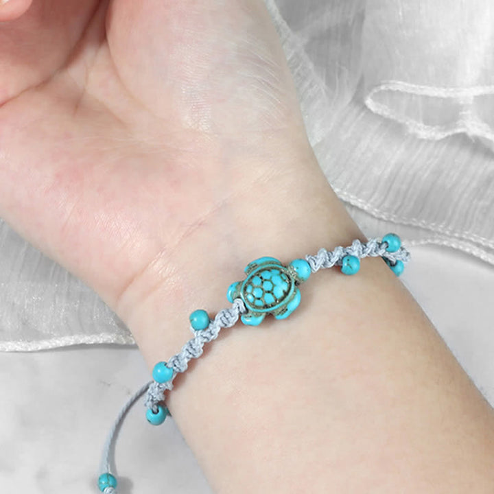 Buddha Stones Bracelet de protection en corde tressée avec motif tortue turquoise - image 23