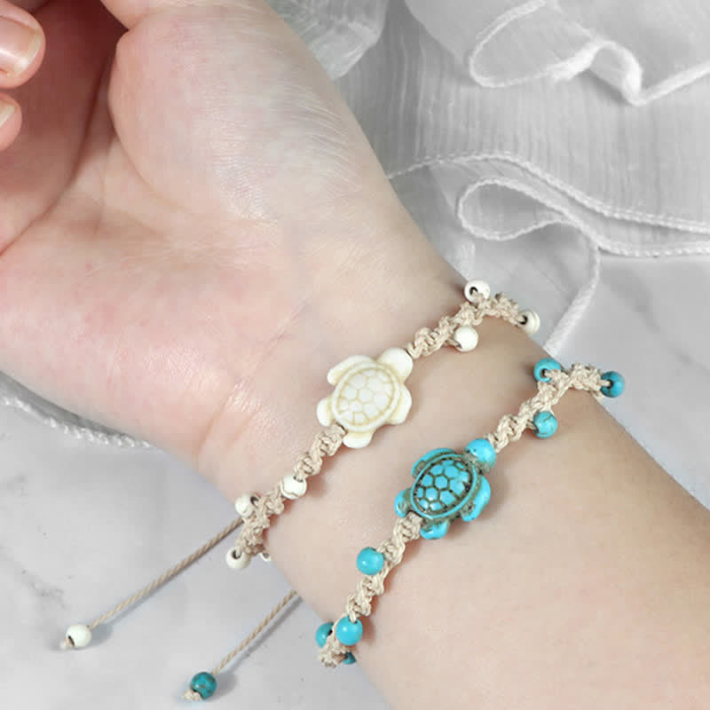 Buddha Stones Bracelet de protection en corde tressée avec motif tortue turquoise - image 24