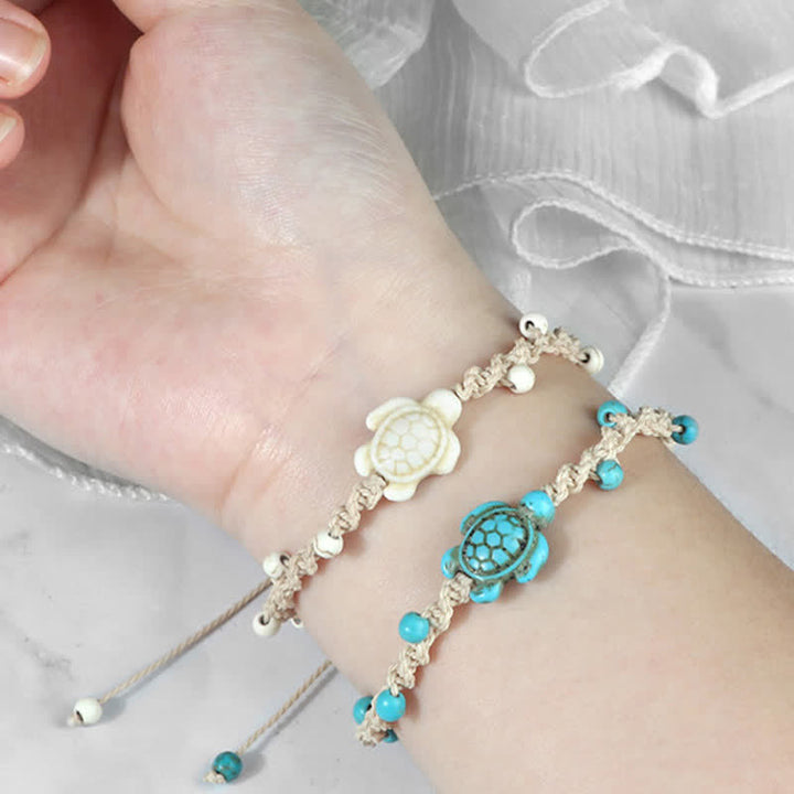Buddha Stones Bracelet de protection en corde tressée avec motif tortue turquoise - image 24