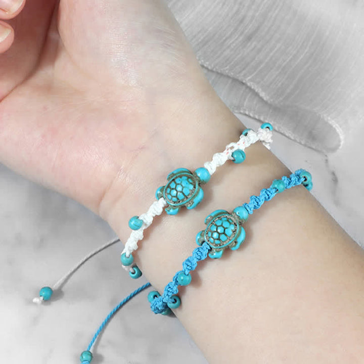 Buddha Stones Bracelet de protection en corde tressée avec motif tortue turquoise - image 25