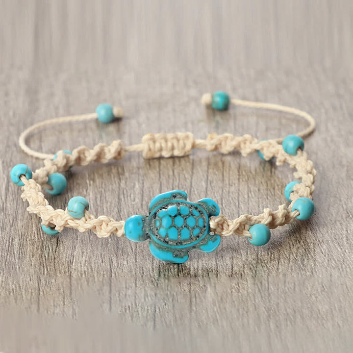 Buddha Stones Bracelet de protection en corde tressée avec motif tortue turquoise - image 3