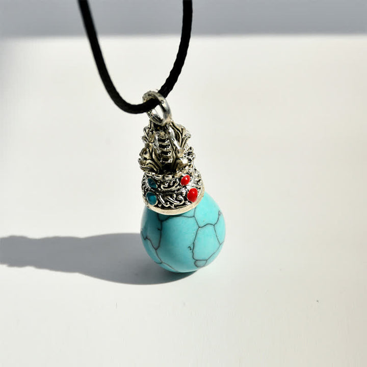 Buddha Stones Collier corde de sagesse en turquoise naturelle œil de tigre - image 2